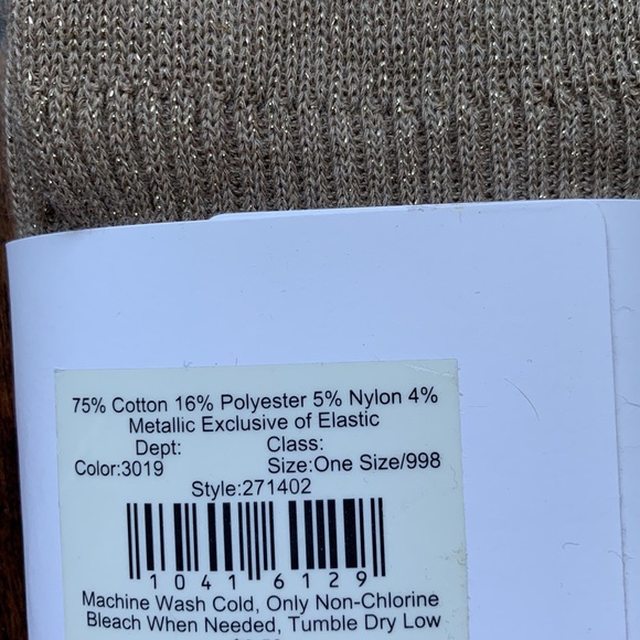 LOFT Light Brown Metallic Boot Socks New With Tag - Picture 5 of 9